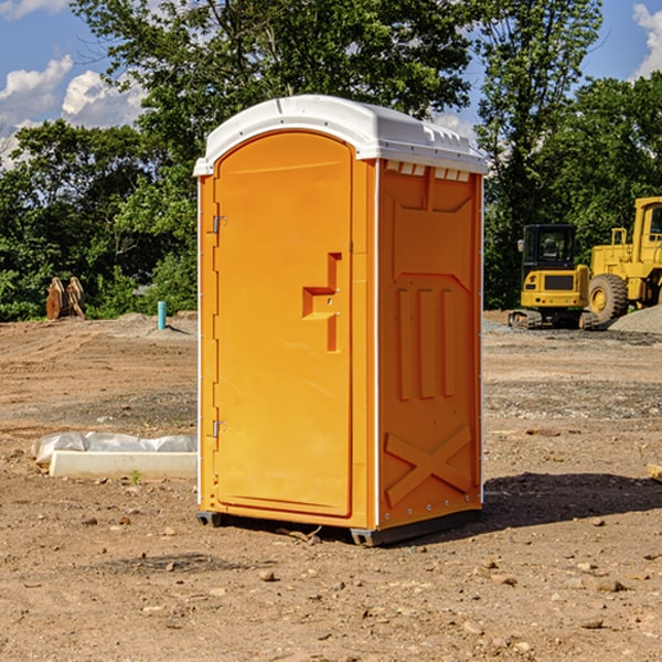 can i customize the exterior of the portable toilets with my event logo or branding in Merriam Woods